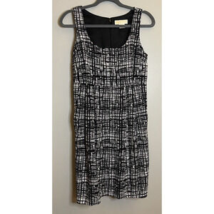 Michael Kors Womens Sheath Wool Blend Tweed Dress Size 4 Black and White